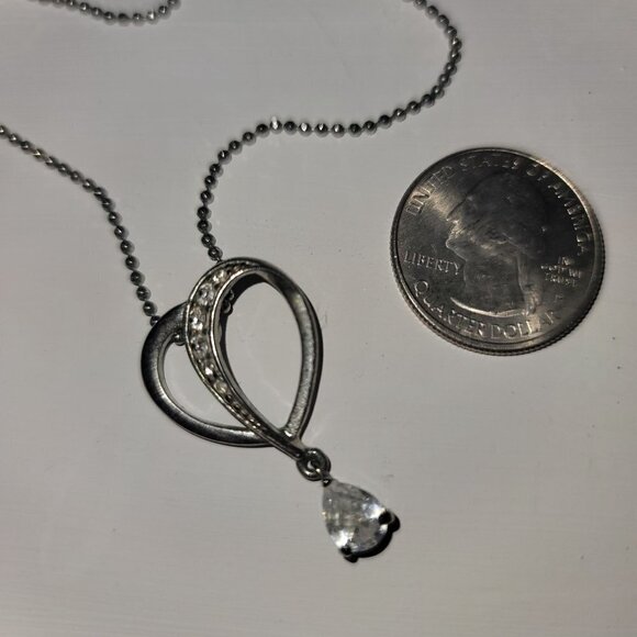 Bijoux Terner necklace silver Heart‎ Dangle15  Inch Chain - Picture 4 of 13